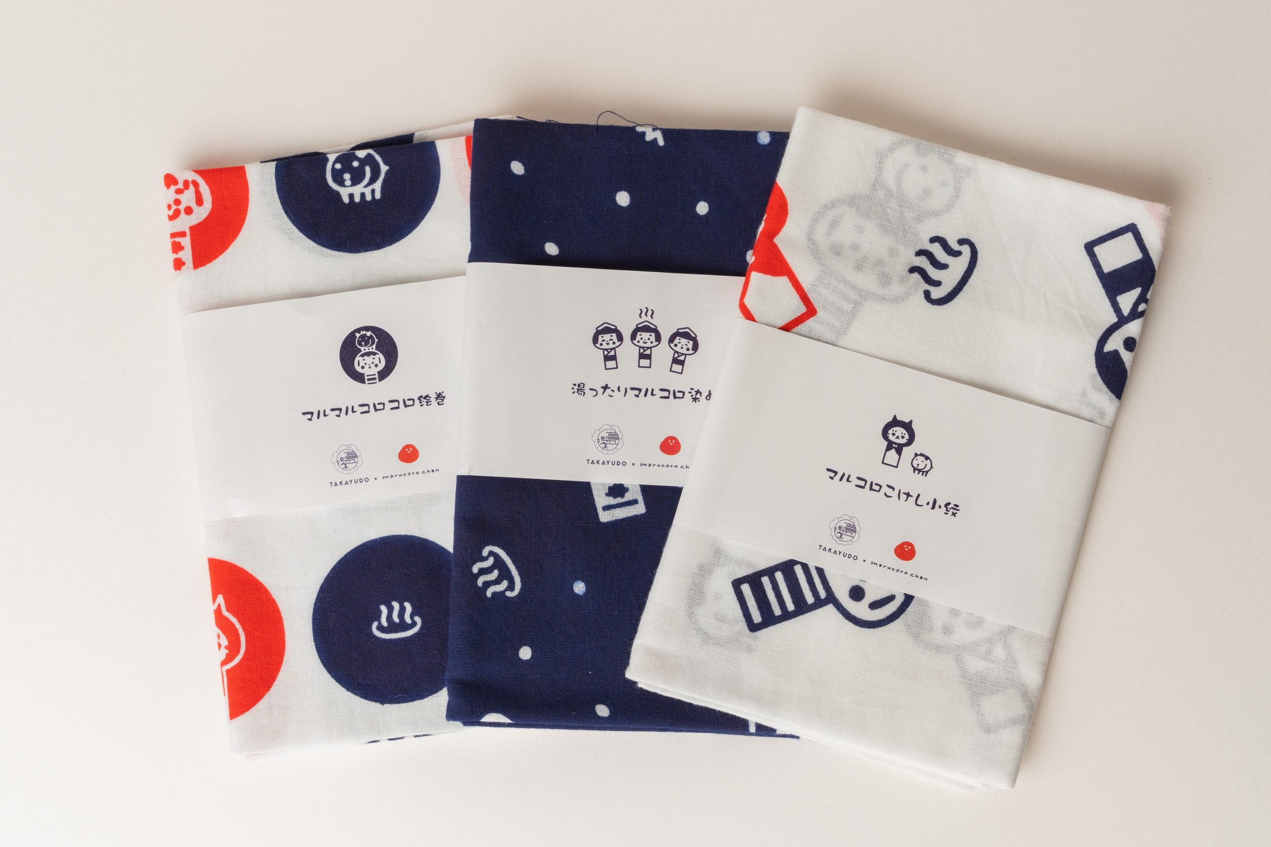 マルコロ温泉手拭い/マルマルコロコロ絵巻