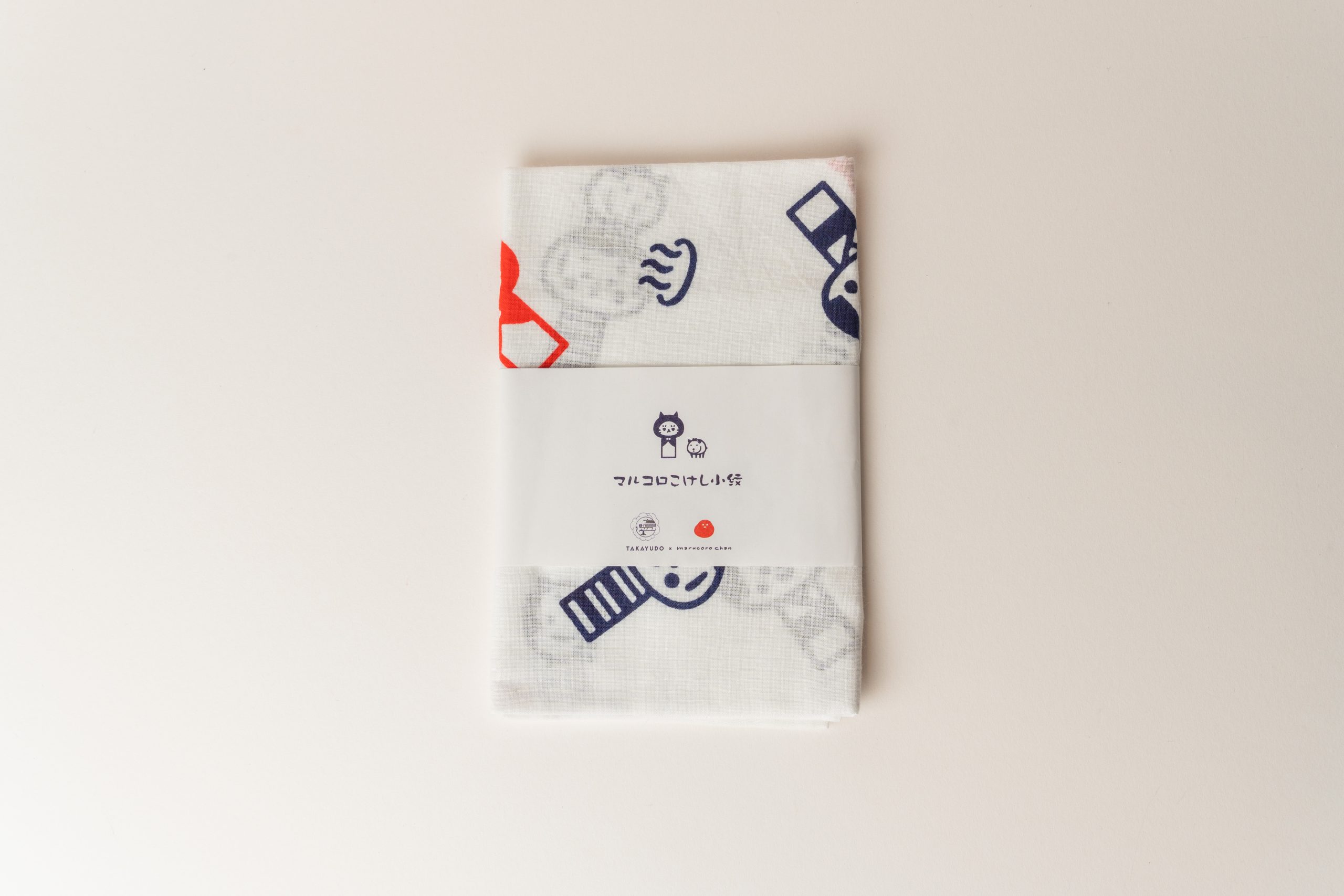 マルコロ温泉手拭い/マルコロこけし小紋